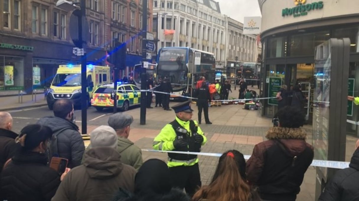 La police britannique sur le qui-vive à Manchester, lundi 10 février 2020.
