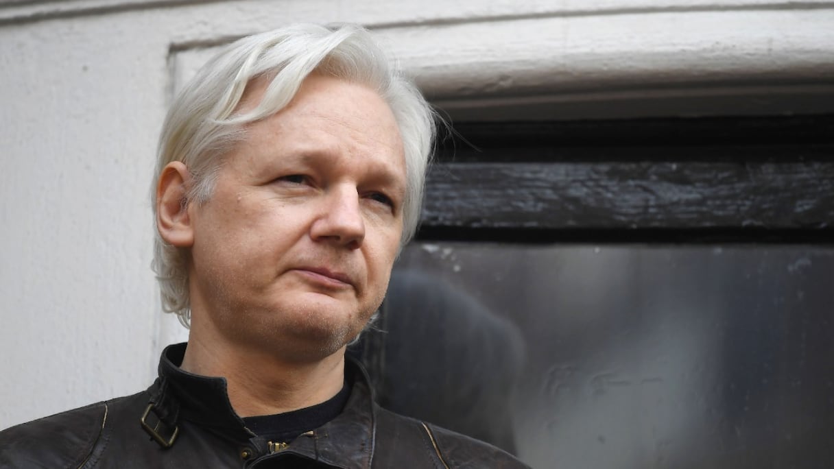 Julian Assange, à l'ambassade d'Equateur à Londres. Le fondateur de WikiLeaks et sa fiancée Stella Moris se marient le 23 mars 2022 à la prison de haute sécurité de Londres où il est détenu.
