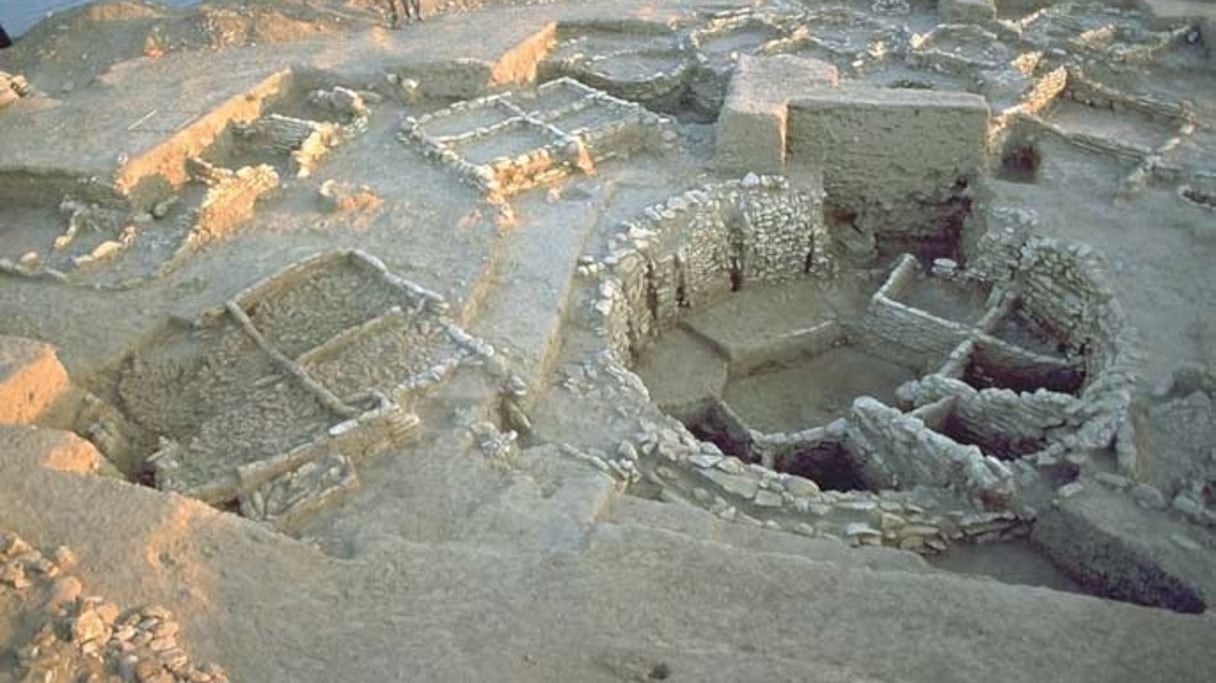 Vue d'un tell des bords de l'Euphrate. 
