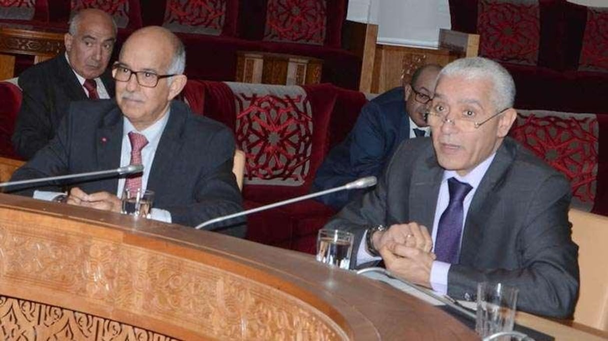 Talbi Alami et Cheïkh Biadillah, présidents des deux chambres du Parlement (représentants et conseillers). 
