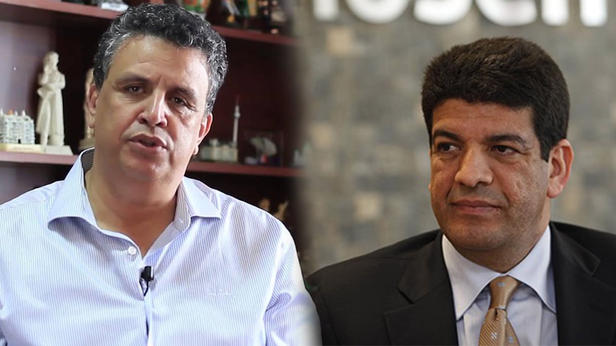 Abdellatif Ouahbi et Mustapha Bakkoury, actuel et ancien SG du PAM.
