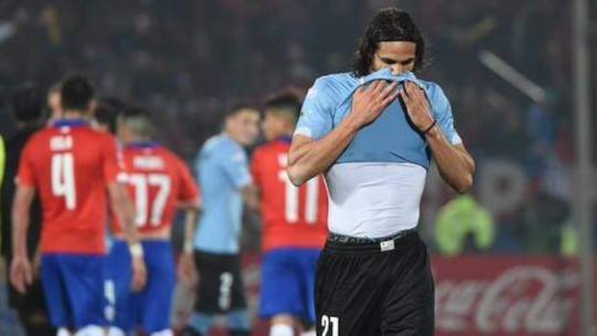 Edinson Cavani a été exclu à la 63ème minute de jeu face au Chili. 
