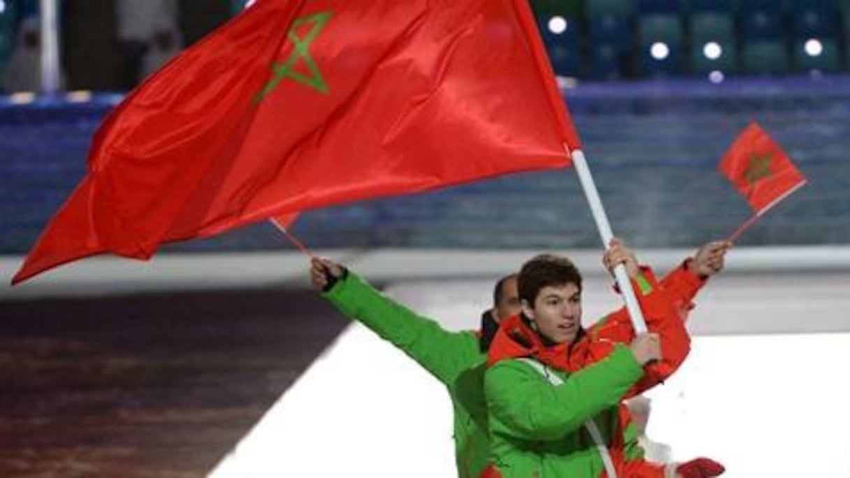 Adam Lamhamedi, lors de la cérémonie d'ouverture des JO de Sotchi.
