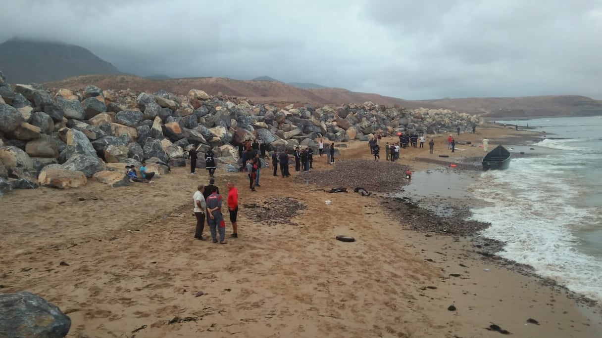 Plage où l'embarcation s'est échouée
