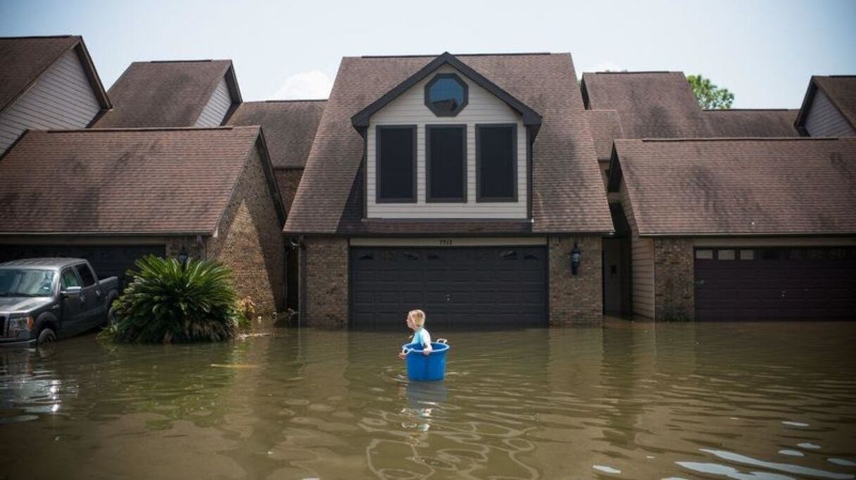 Une rue de Houston après le passage d'Harvey. 
