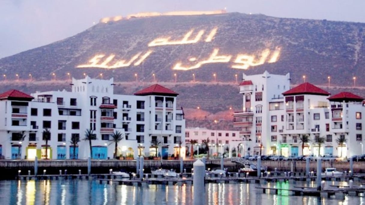 Agadir, vue depuis sa marina. 
