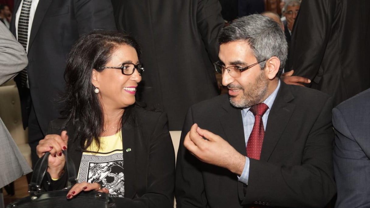 Nawal el Moutawakel et Abdelaziz El Omari, nouveau maire de Casablanca.
