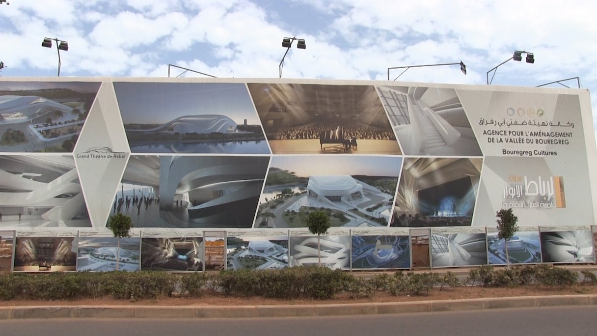 Etats d'avancement des travaux du Grand théâtre Mohammed VI de Rabat.
