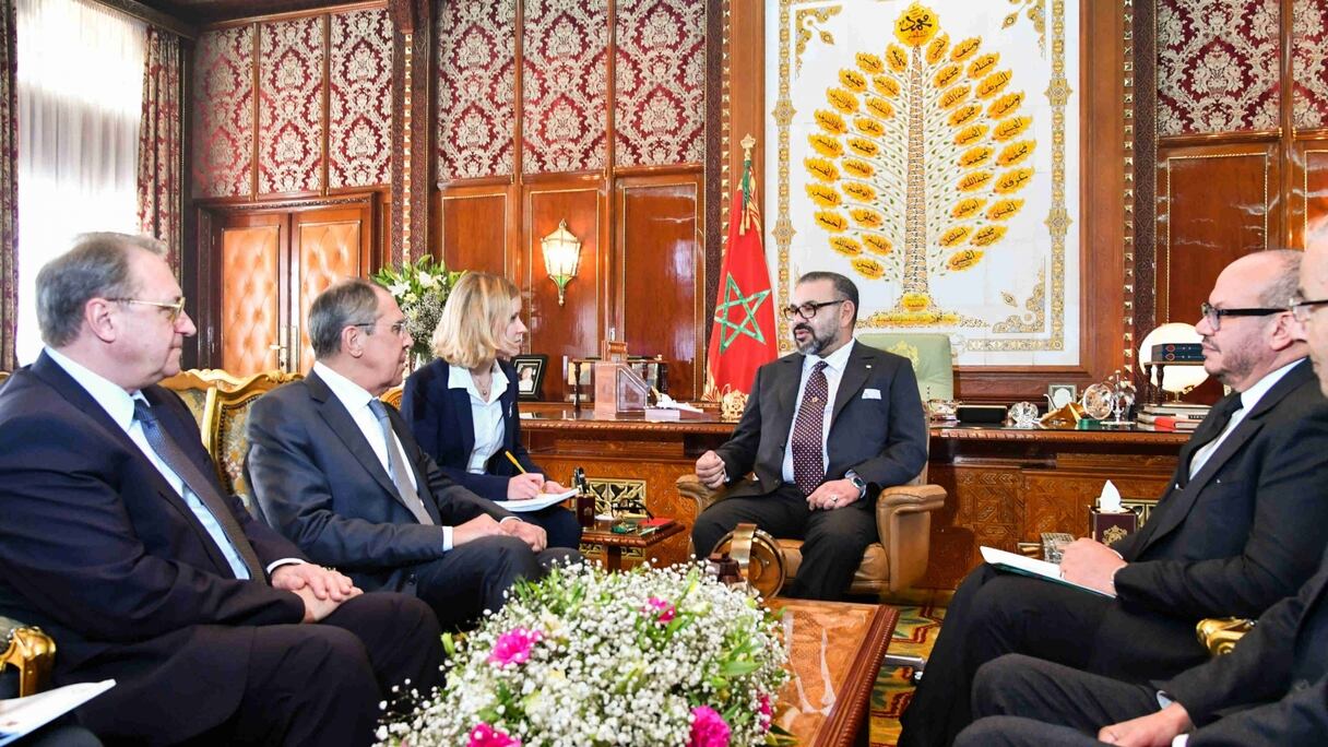 Le roi Mohammed VI recevant en audience le ministre des Affaires étrangères de la Fédération de Russie, Serguei Lavrov, vendredi 25 janvier.
