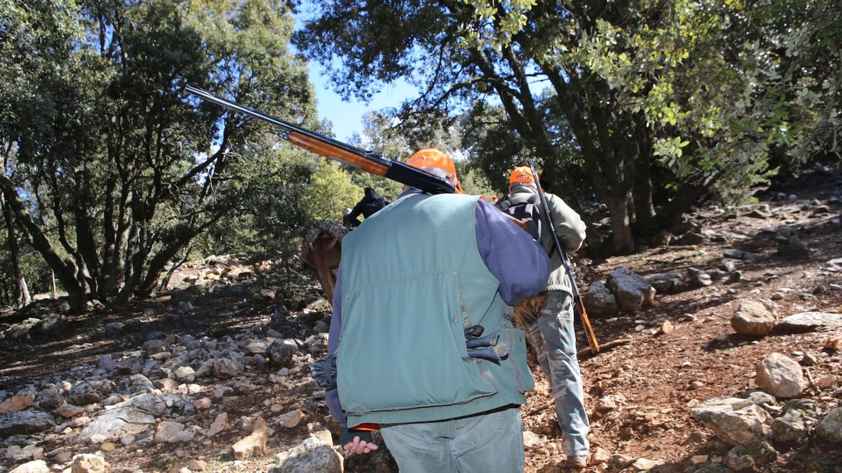 Des chasseurs lors d’une opération de chasse au sanglier dans les forêts de Aït Skoukou (photo d'archives, le 24 janvier 2021).
