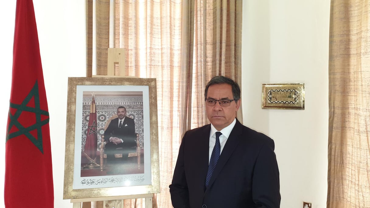 Mohamed Arrouchi, ambassadeur représentant du Royaume auprès de l’UA et de la CEA-ONU, lors de la journée internationale de la Paix, à Addis-Abeba, le 21 septembre 2021. 
