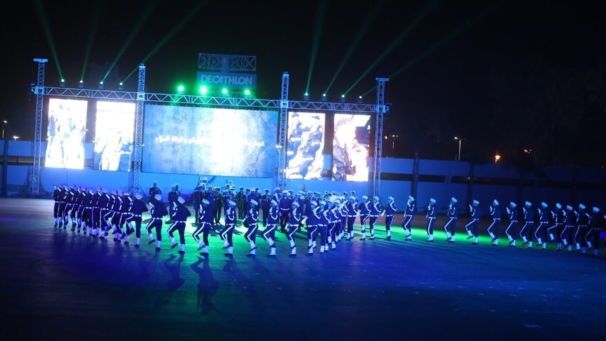 Lors des célébrations, jeudi soir, du 63ème anniversaire de la DGSN à l'Institut Royal de police de Kénitra.
