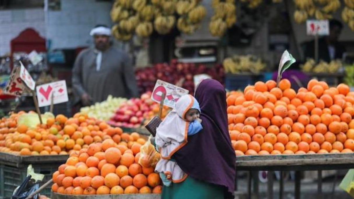 Des agrumes dans un marché aux primeurs. 
