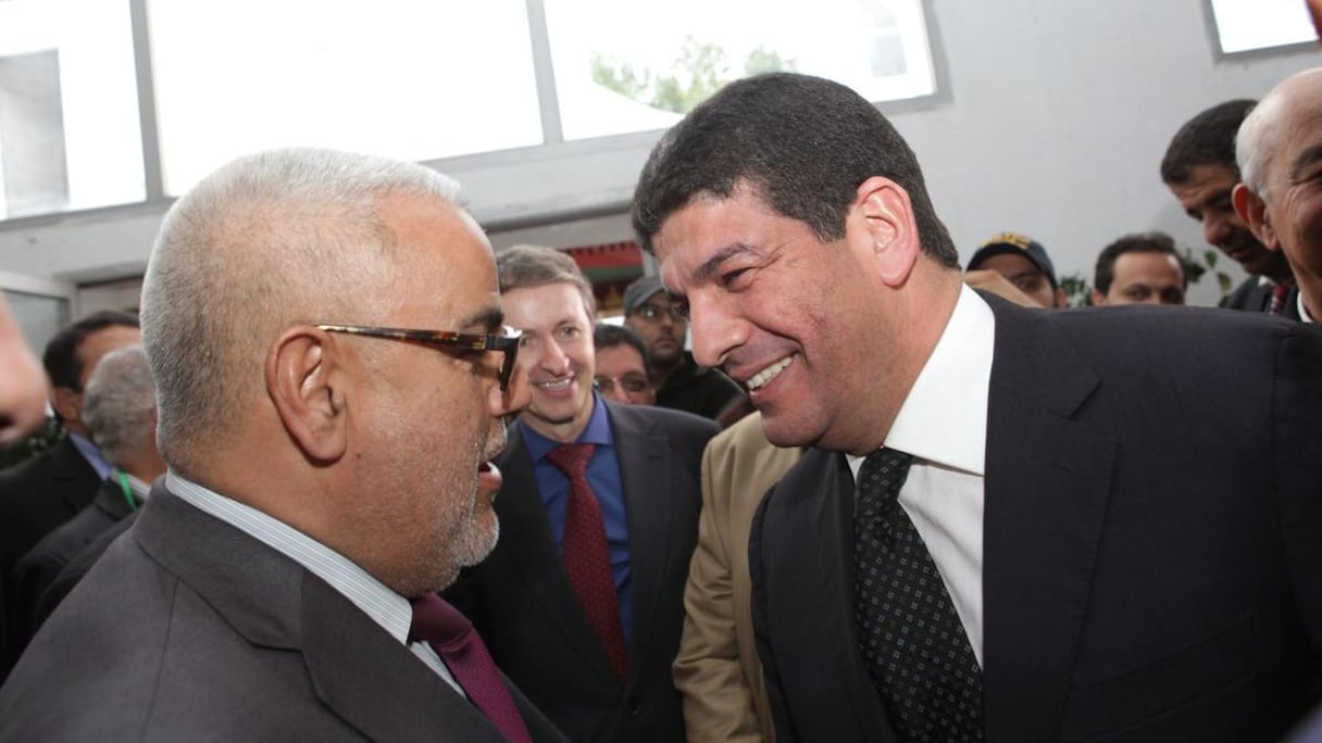 Abdelilah Benkirane, chef du gouvernement, et Mustapha Bakkoury, secrétaire général du PAM.
