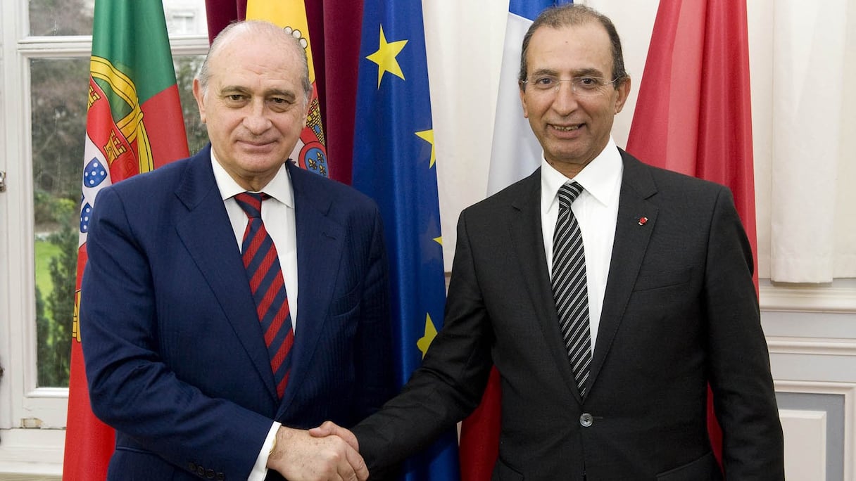 Mohamed Hassad, ministre de l'Intérieur, et Jorge Fernandez, son homologue espagnol.
