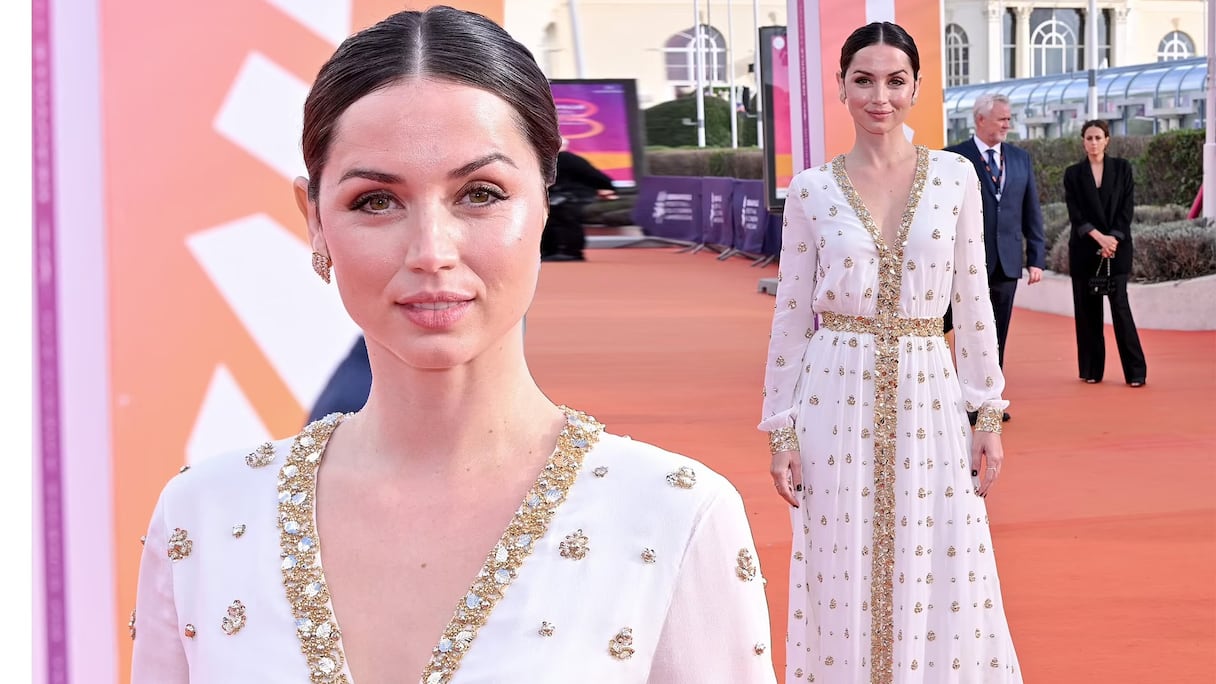 L'actrice Ana de Armas, sur le tapis rouge du Festival du cinéma américain de Deauville 2022, le 9 septembre.
