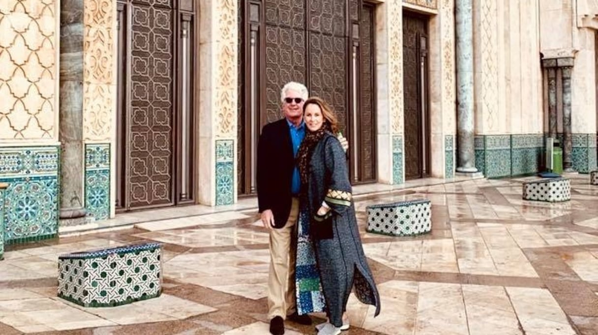 Le nouvel ambassadeur US au Maroc et son épouse à la Mosquée Hassan II.
