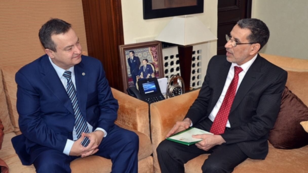 Le chef du gouvernement, Saâd-Eddine El Othmani et le ministre serbe des Affaires étrangères, Ivica Dacic.
