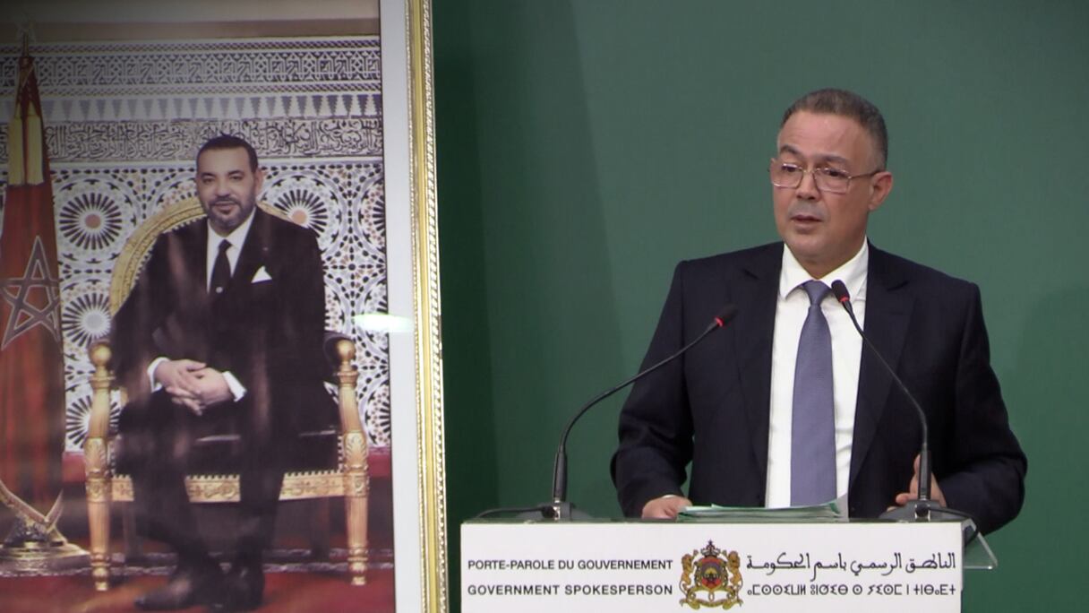 Le ministre délégué en charge du Budget, Fouzi Lekjaa, lors d'un point de presse, mardi 25 octobre 2022, à Rabat. 
