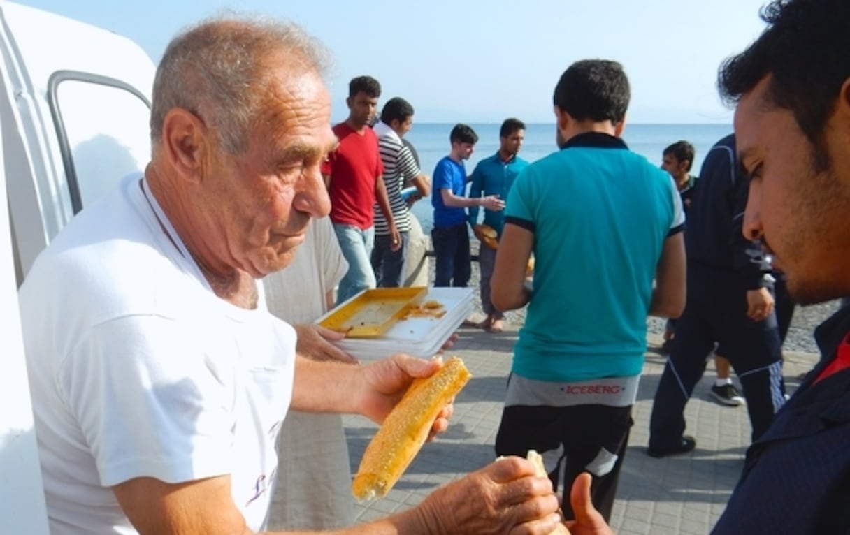 Dionissis Arvanitakis, le "boulanger" des migrants.
