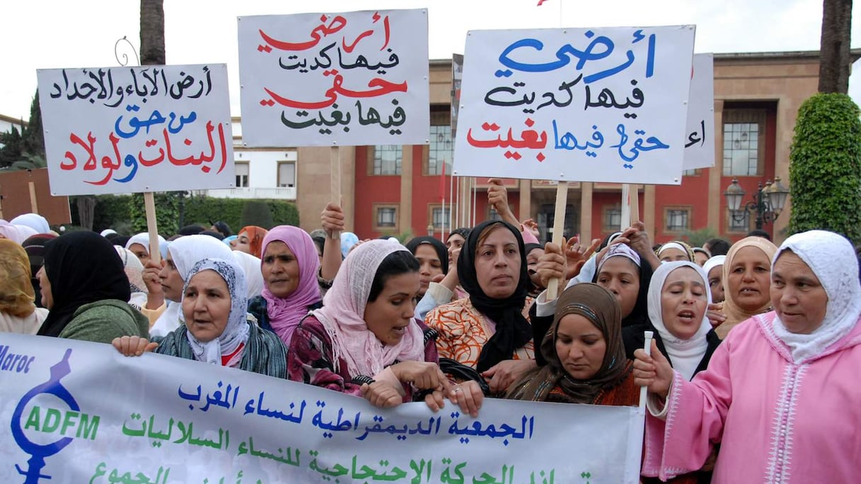 Une manifestation pour les droits des soulaliyates à Rabat.
