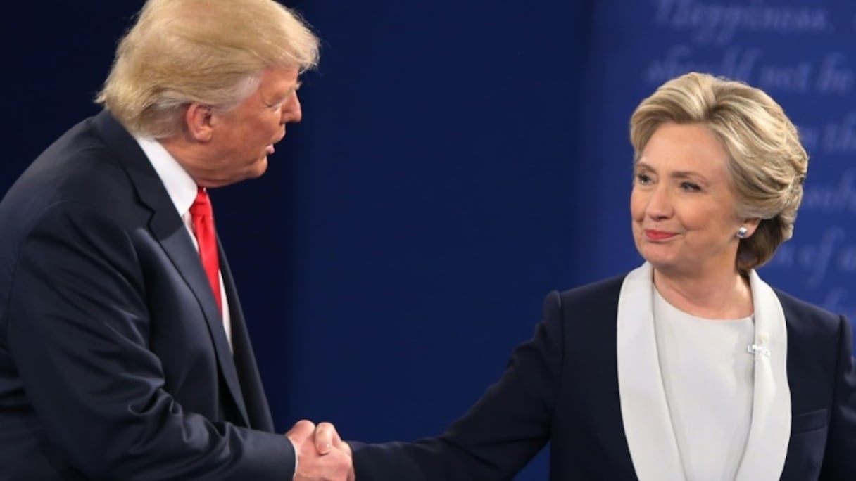 Donald Trump et Hillary Clinton à leur arrivée au débat TV, le 9 octobre 2016 à Saint-Louis (Missouri).
