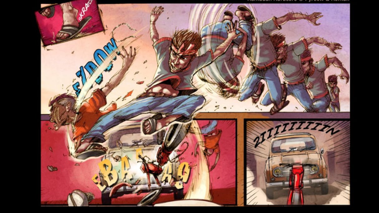 Miloud intervient violement et stoppe le voleur dans sa course