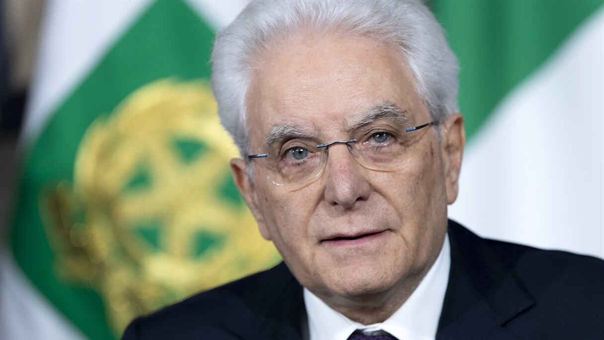 Sergio Mattarella, en 2018. Réélu pour un second mandat à la tête du Conseil italien le 29 janvier 2022 à Rome, l'octogénaire a recueilli 759 voix sur 1.009 sénateurs, députés et responsables régionaux appelés à voter.

