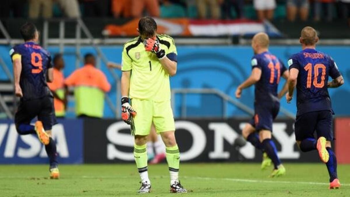 L'Espagne humiliée par les Pays-Bas ce soir (5-1).
