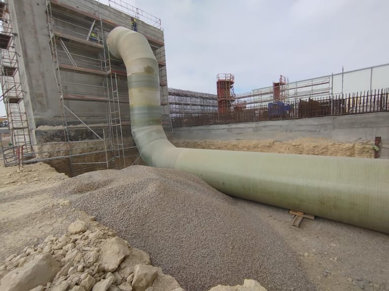 Un chantier de conduite d'eau d'Amitech.