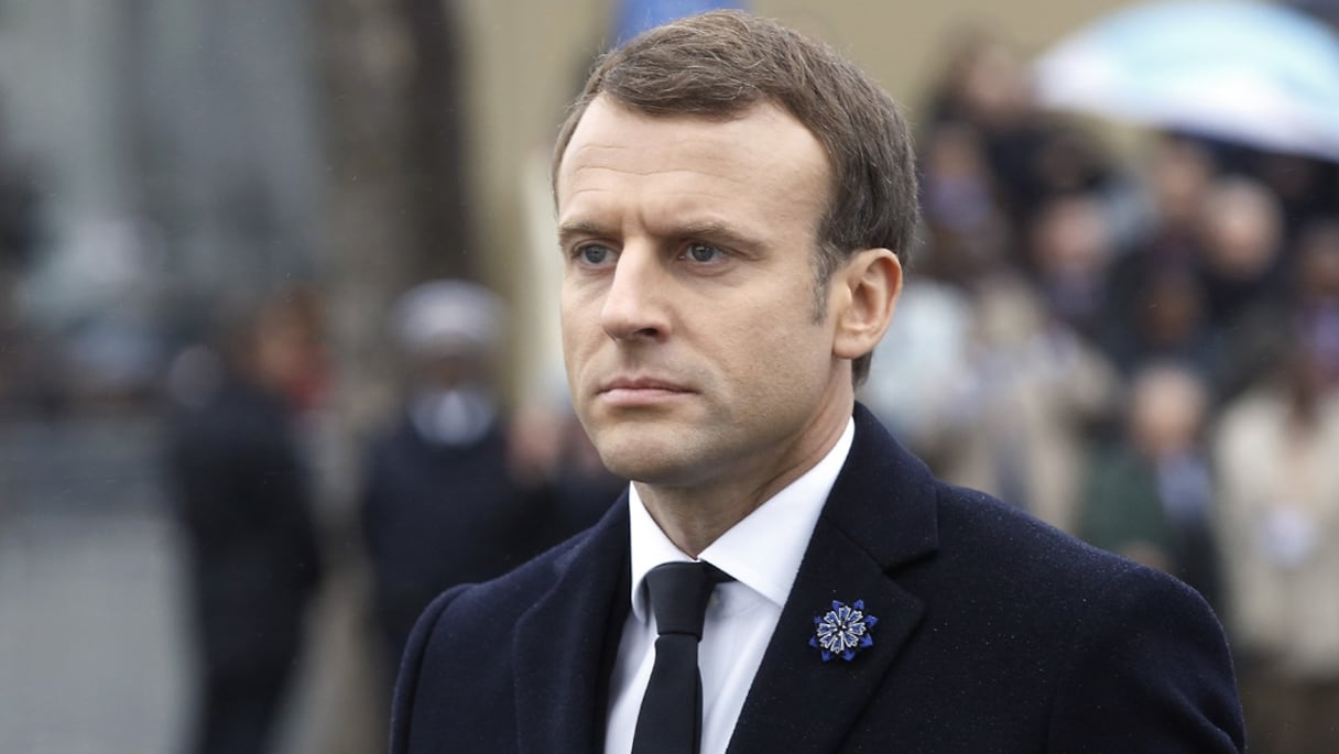 Le président français Emmanuel Macron. 
