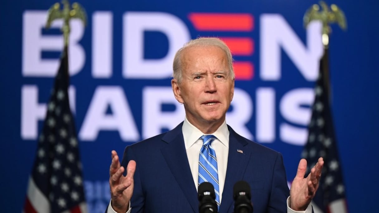 Le candidat démocrate et ancien vice-président des Etats-Unis Joe Biden, à Wilmington, dans le Delaware, le 4 novembre 2020. 
