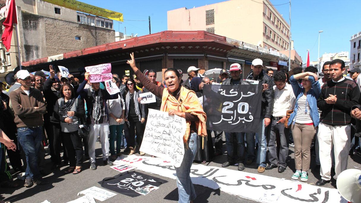 Des membres du mouvement du 20 février ont saisi l'occasion du 1er mai pour investir la rue.
