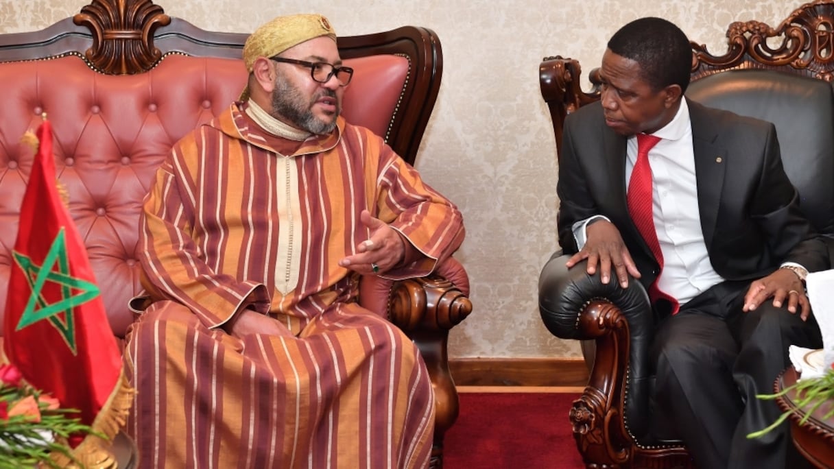 Mohammed VI et Edgard Chagwa Lungu. 
