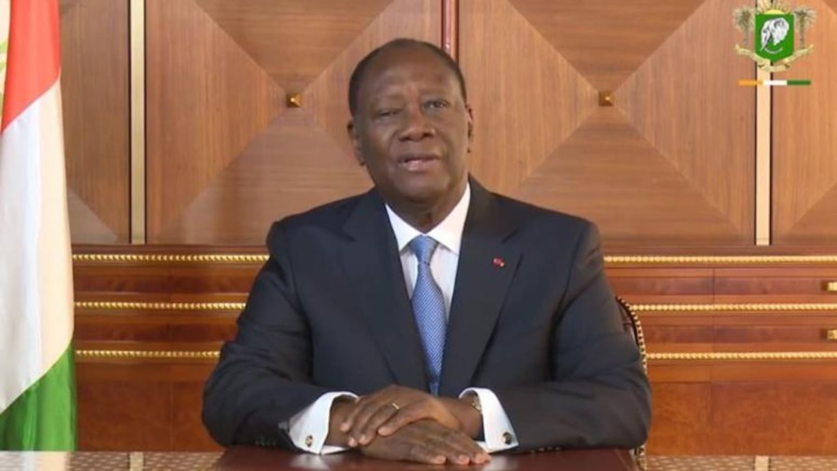 Le président réélu Alassane Ouattara. 
