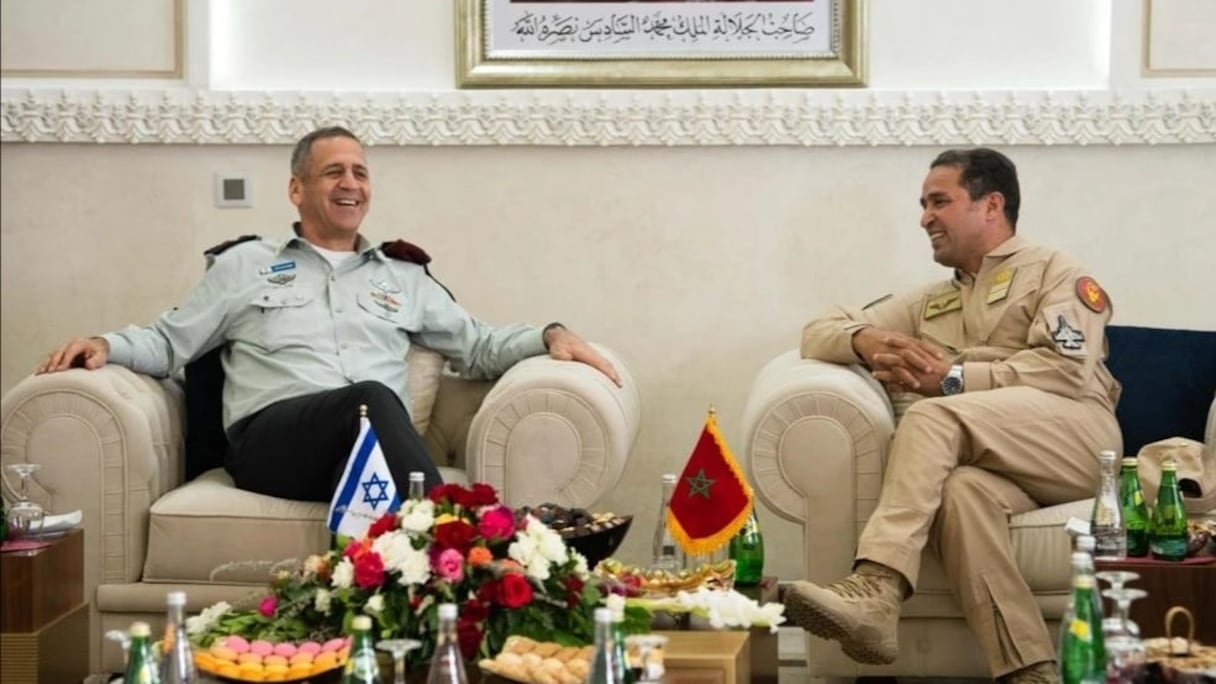 Au cours des échanges entre le chef d'état-major israélien Aviv Kochavi et Hassan Mahouar, commandant de la base de Benguérir.
