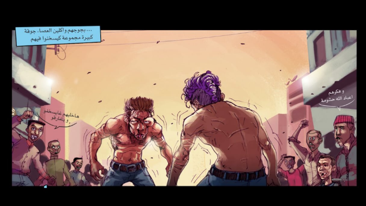 Ils ont tous les deux été roués de coups... mais la foule qui s'est formée autour d'eux les encourage à continuer le "fight"