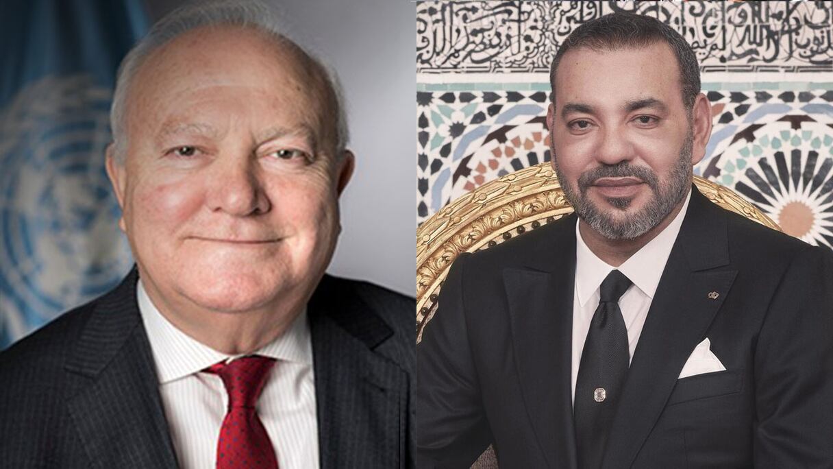 Le roi Mohammed VI et  Miguel Angel Moratinos.
