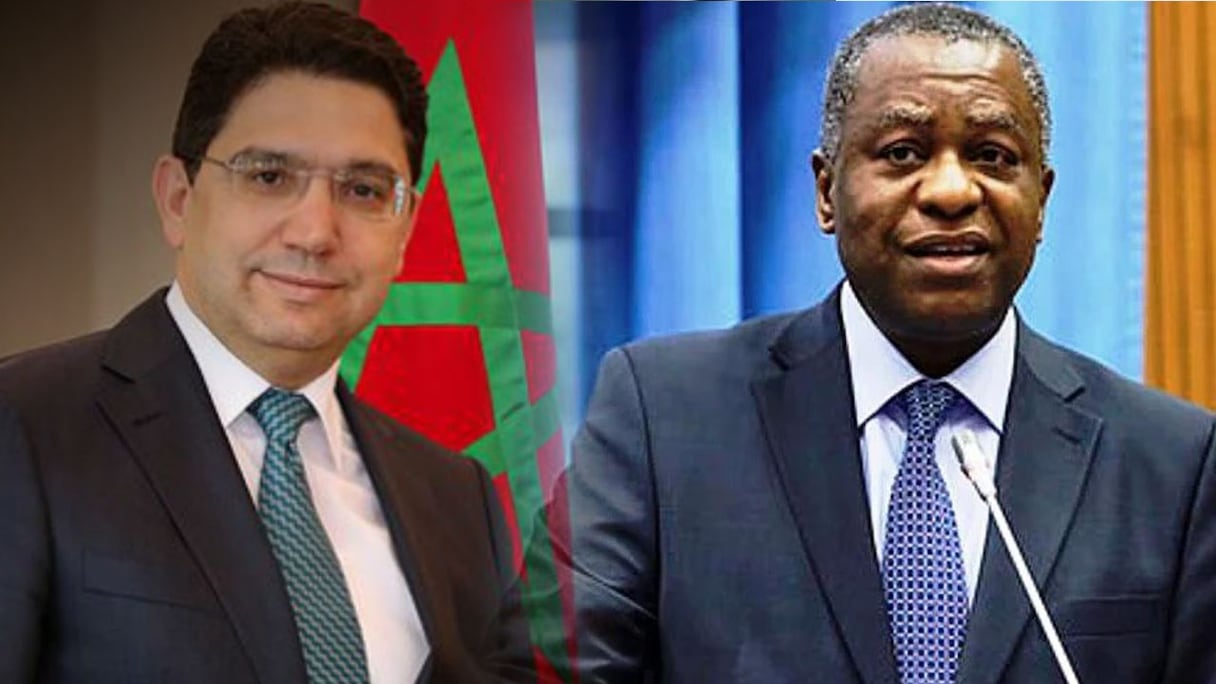 Nasser Bourita et le ministre des Affaires étrangères du Nigeria, Geoffrey Onyeama.
