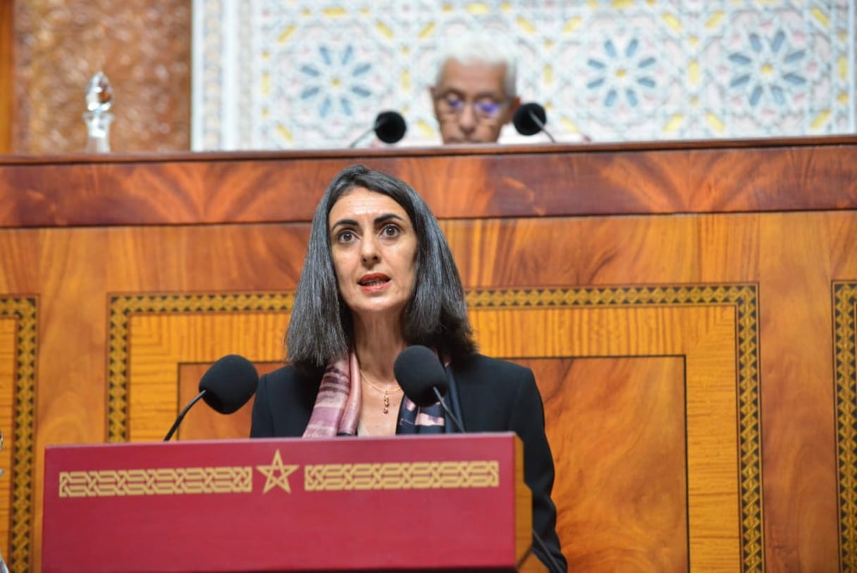 Nadia Fettah Alaoui, ministre de l'Économie et des finances, lors d'une séance plénière consacrée à la présentation du PLF 2023.