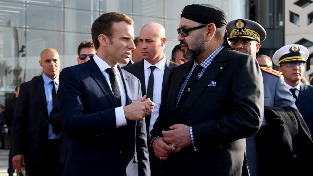 Le roi Mohammed VI et le président français Emmanuel Macron.
