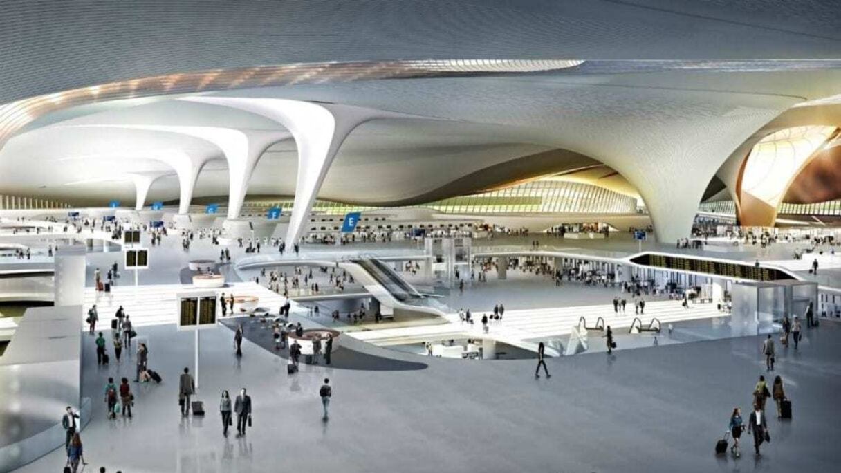 Dans le gigantesque aéroport international de Pékin-Daxing. La zone Asie-Pacifique serait la région la plus touchée par le recul du nombre de touristes en 2020, selon l'OMT.
