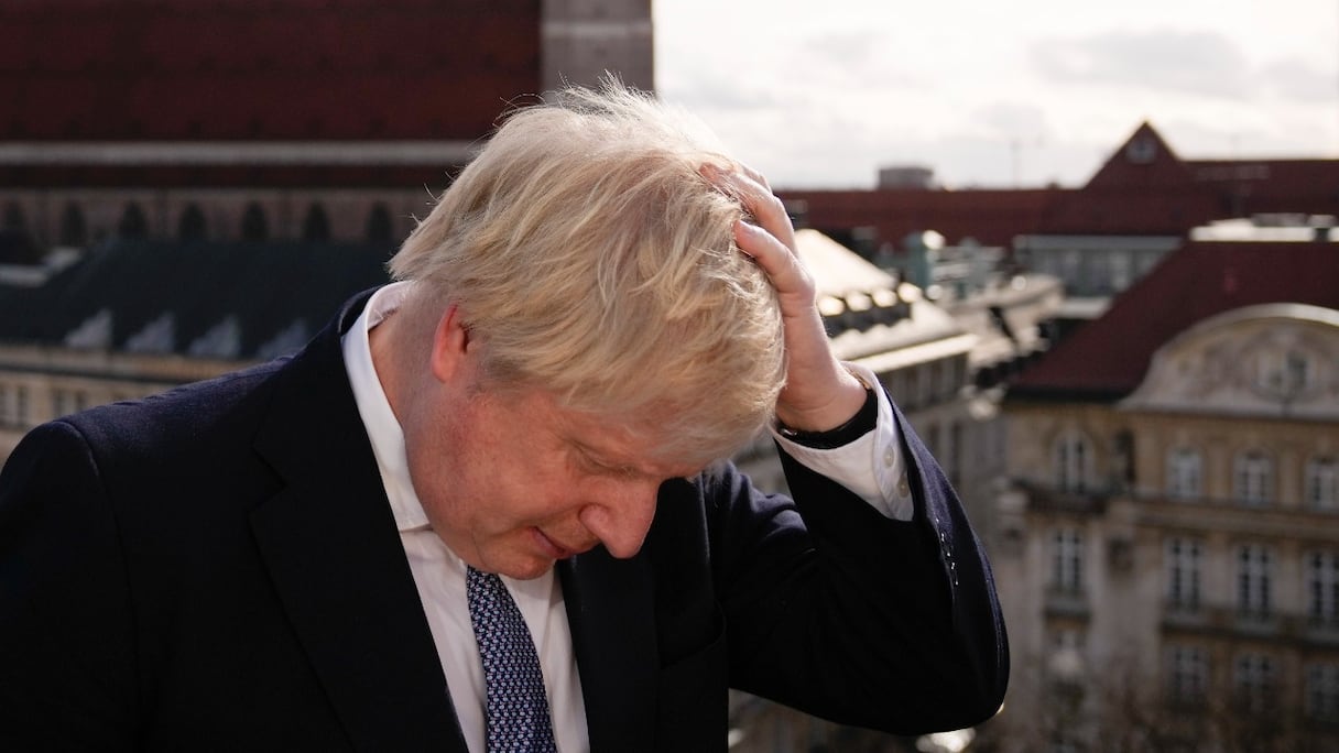 Le Premier ministre britannique Boris Johnson, ici peu avant une interview au cours de la Conférence de Munich sur la crise ukrainienne, au sud de l'Allemagne, le 19 février 2022.
