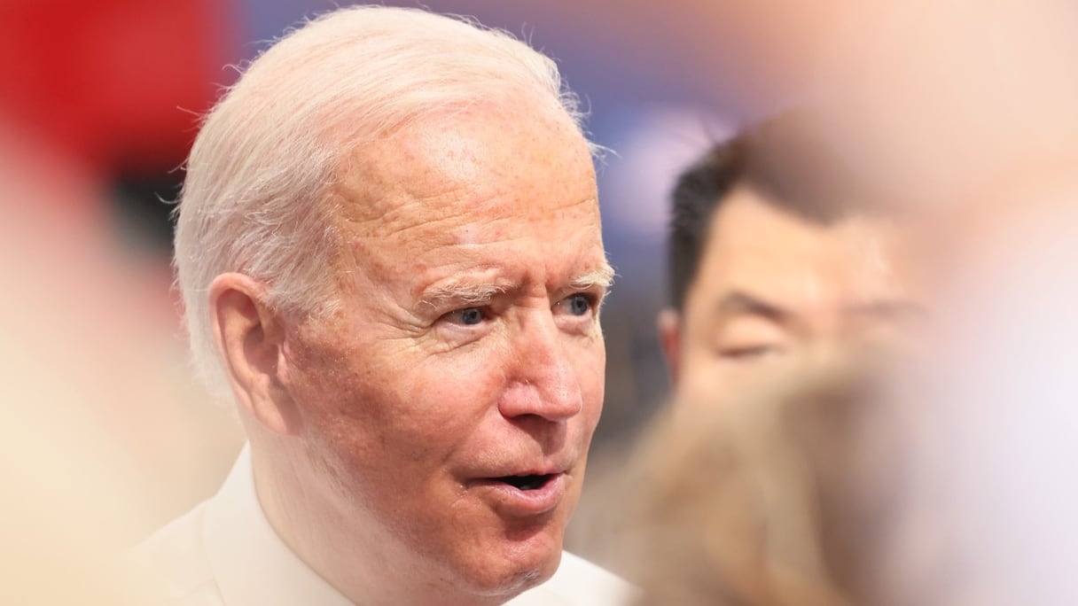 Le président américain Joe Biden, à l'issue d'un discours à Mack Truck Lehigh Valley Operations, le 28 juillet 2021, à Macungie, en Pennsylvanie.
