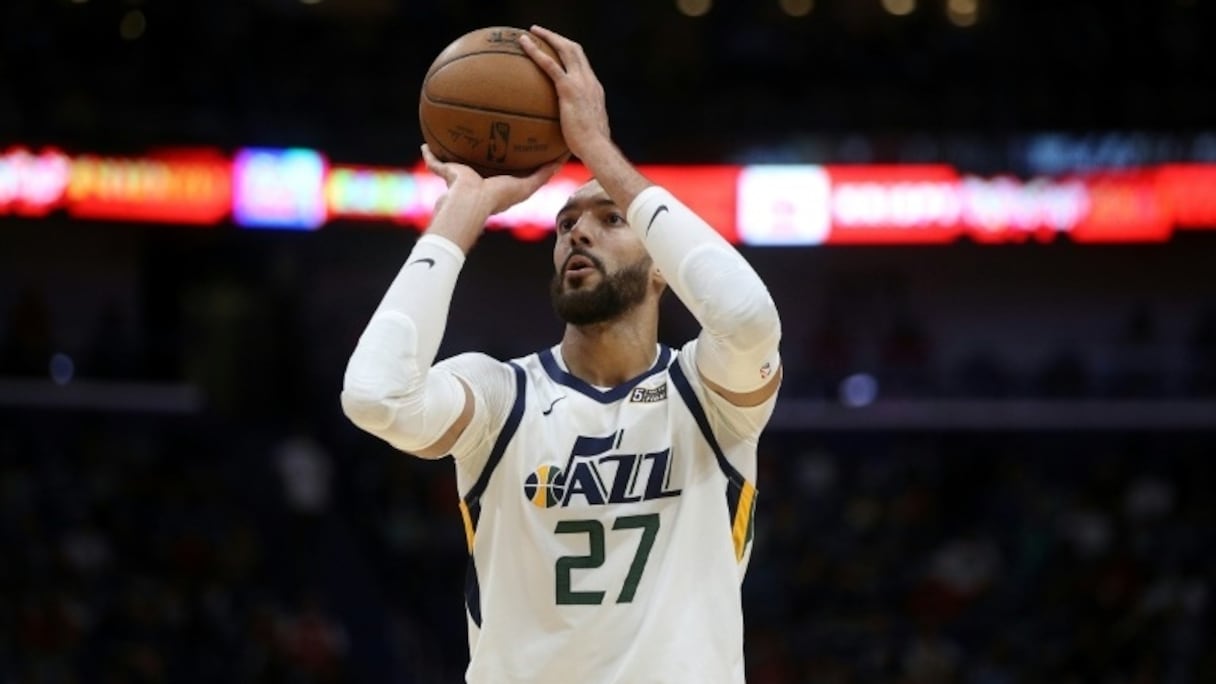 Rudy Gobert de l'Utah Jazz lors du match de NBA face aux Pelicans, à La Nouvelle-Orléans, le 16 janvier 2020.
