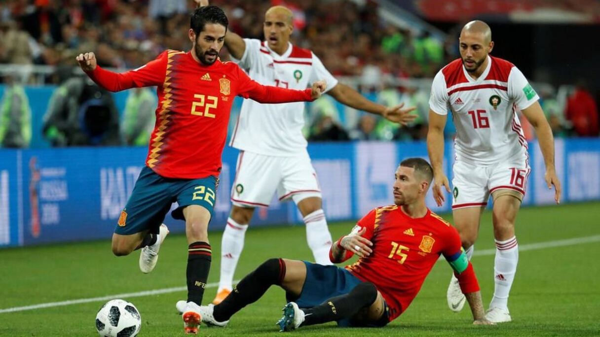 Le match Maroc-Espagne (Coupe du Monde 2018).
