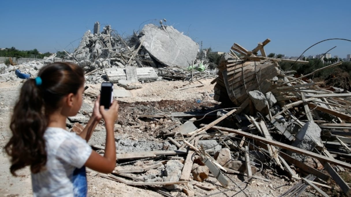 Maisons en ruine à Qalandia dans les faubourgs de Jérusalem, le 26 juillet 2016.
