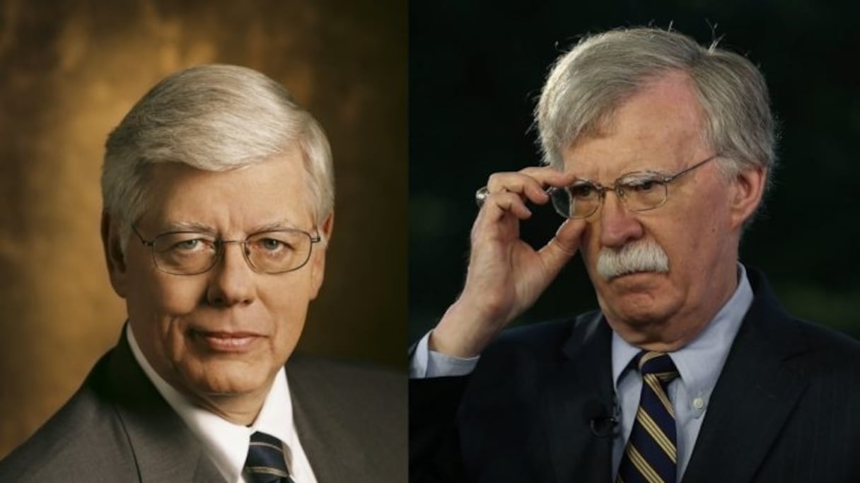 David Keene, lobbyiste US pro-polisario, avec John Bolton, conseiller du président Trump pour la sécurité intérieure. 
