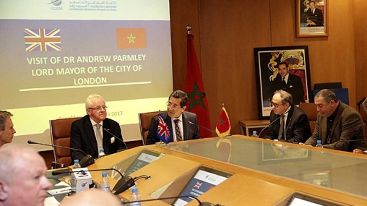 Le Maire de Londres et le vice-président de la CGEM lors de leur rencontre le 12 avril 2017.
