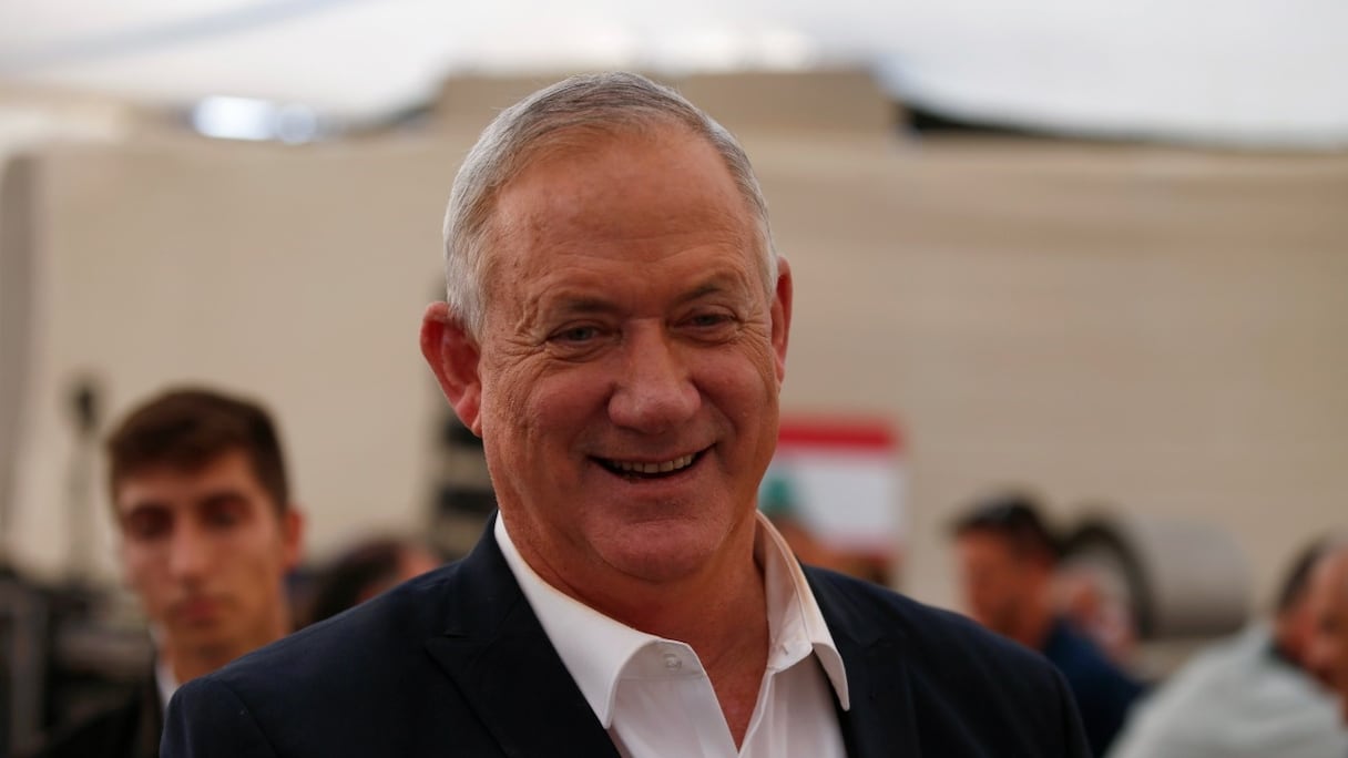 Benny Gantz, ministre israélien de la Défense, lors d'un déplacement près de la frontière libanaise, le 4 juillet 2021.
